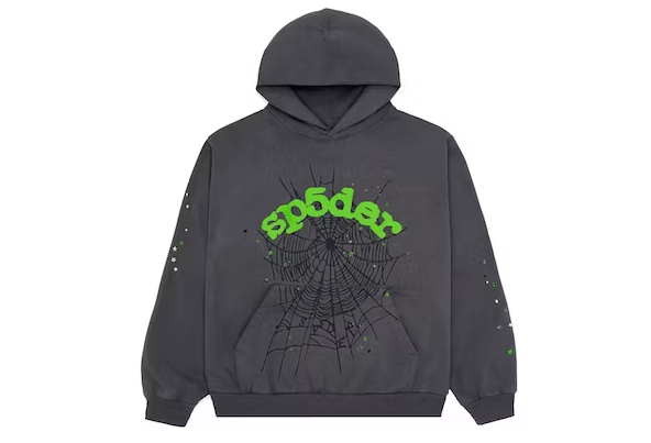 Sp5der Wait Web Hoodie Slate Grey
