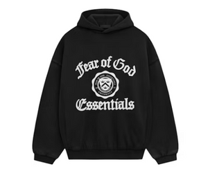 Fear of God Essentials Heavy Fleece Vintage Shrunken Hoodie Black