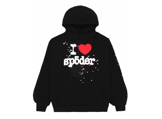 Sp5der I Heart SP5 Souvenir Hoodie Black