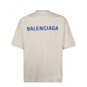 Balenciaga Small Logo Oversize Tee Beige