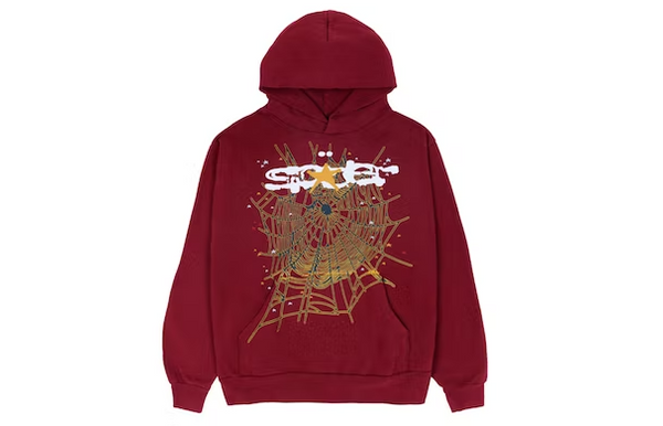 Sp5der Logo Hoodie Maroon