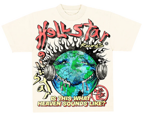 Hellstar Studios Heaven on Earth Short Sleeve Tee Shirt Cream