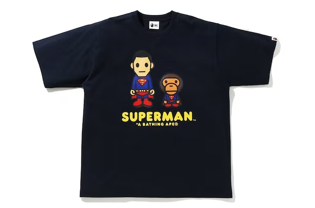 BAPE x DC Baby Milo Superman Relaxed Fit Tee Navy – Premier