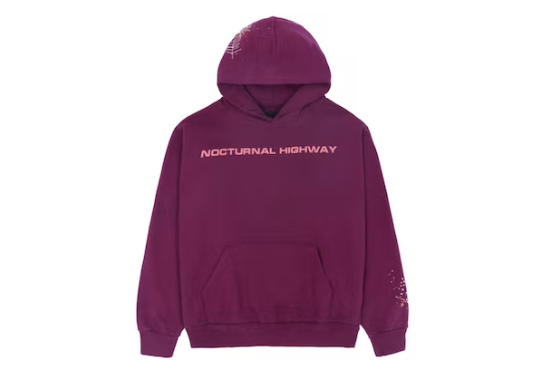 Sp5der Nocturnal Highway Hoodie Dark Purple