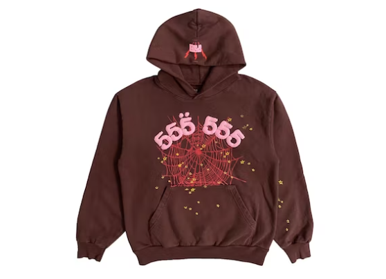 Sp5der Angel Number Hoodie Brown
