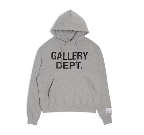Gallery Dept. Centered Logo Hoodie Heather Grey/Black