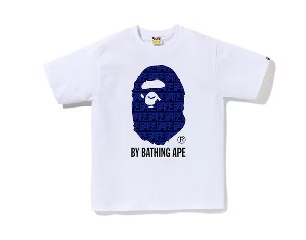 BAPE Logo Monogram By Bathing Ape Tee White Navy