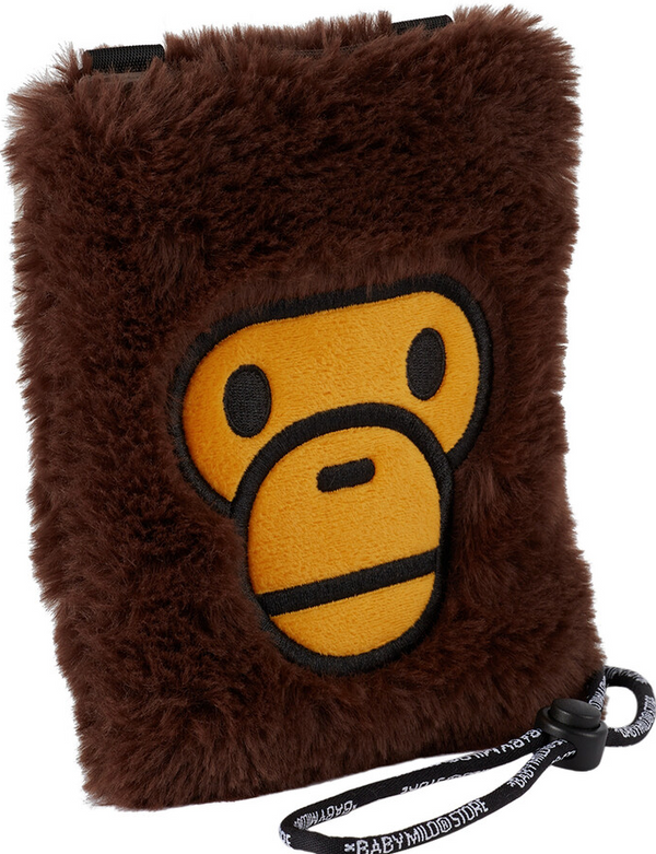 BAPE Brown Faux-Fur Baby Milo Phone Pouch