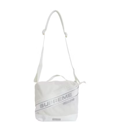 Supreme Logo Shoulder Bag White