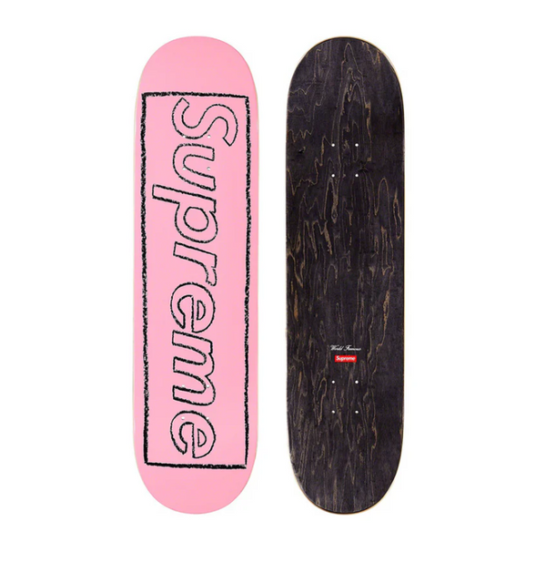 Supreme KAWS Chalk Logo Skateboard Deck Pink