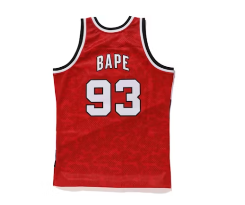 BAPE x Mitchell & Ness Blazers ABC Basketball Swingman Jersey Burgundy