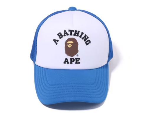 BAPE College Mesh Cap Blue