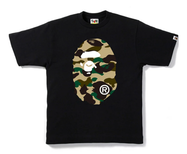 BAPE 1st Camo Big Ape Head Tee Black/Yellow