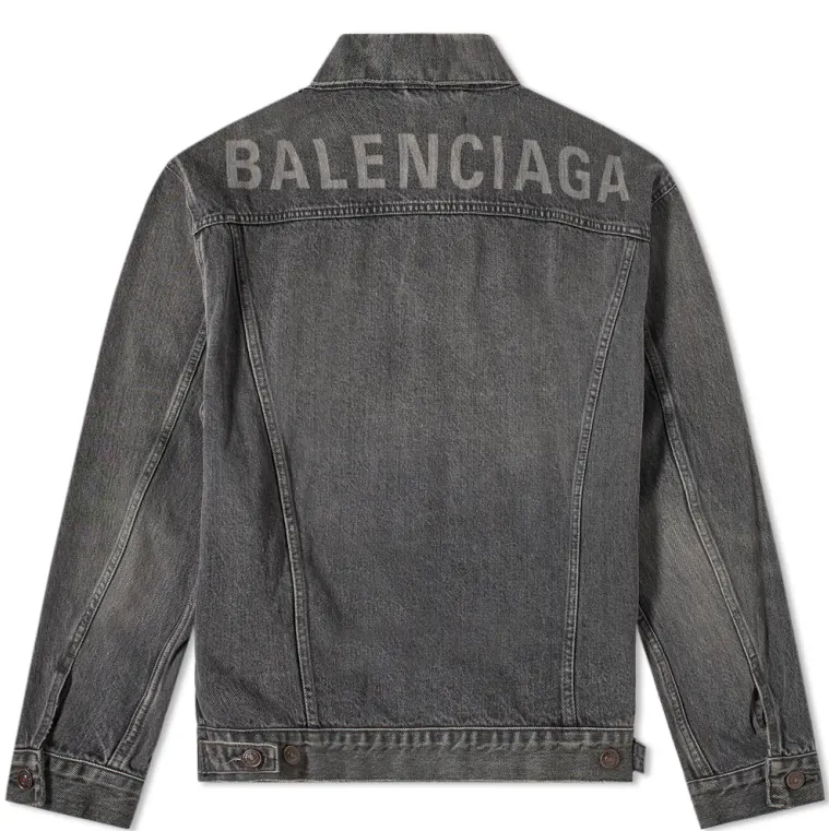 Balenciaga Block Logo Denim Jacket – Premier Hype