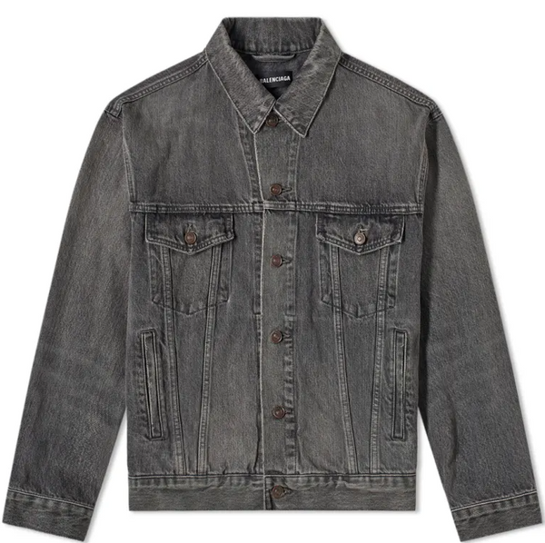 Balenciaga Block Logo Denim Jacket Premier Hype