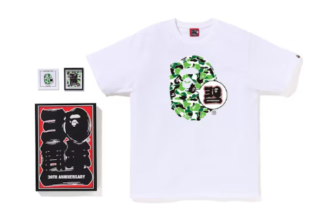 BAPE Store Chengdu Bape 30th Anniversary Ape Head Tee Set White