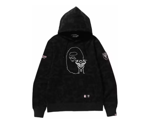 BAPE x Inter Miami CF Camo Pullover Hoodie Black