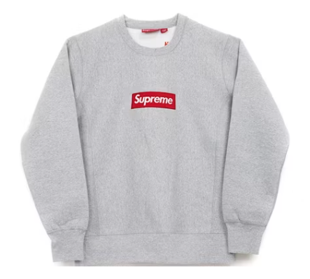 Supreme Box Logo Crewneck (FW15) Heather Grey