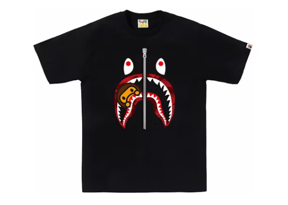 BAPE Color Camo Milo Shark Tee Black/Red