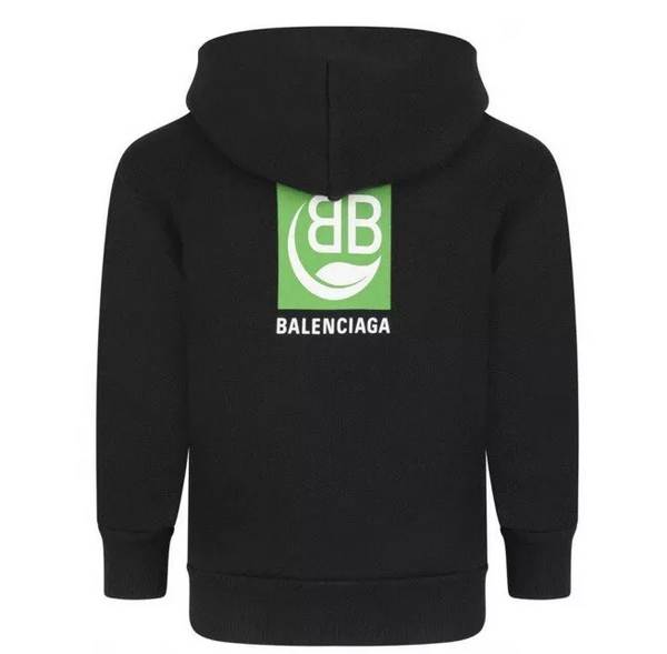 Balenciaga Black Unisex Top Green BB Logo Hoodie