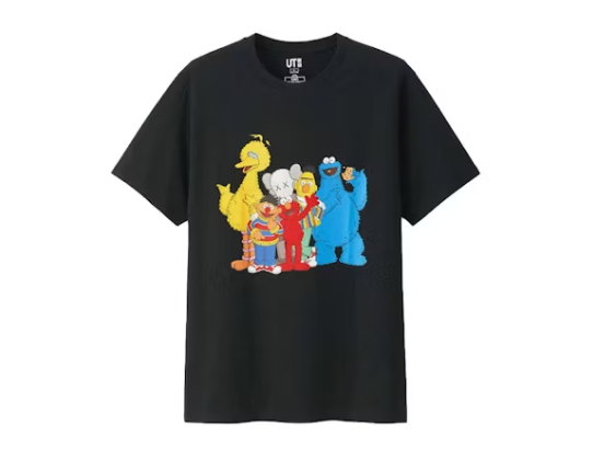 KAWS x Uniqlo x Sesame Street Group #2 Tee Black