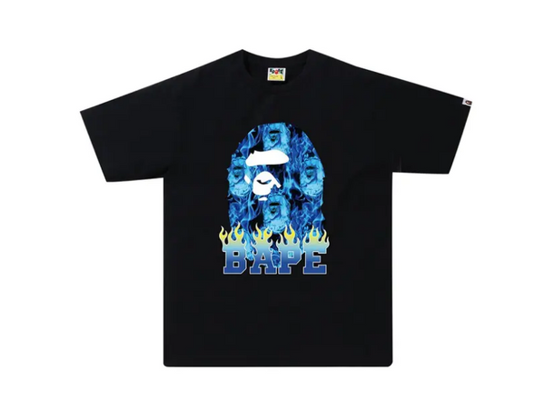 BAPE Ape Head Flame Tee Black/Blue