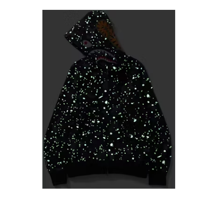 BAPE Space Camo Shark WGM Full Zip Hoodie Black