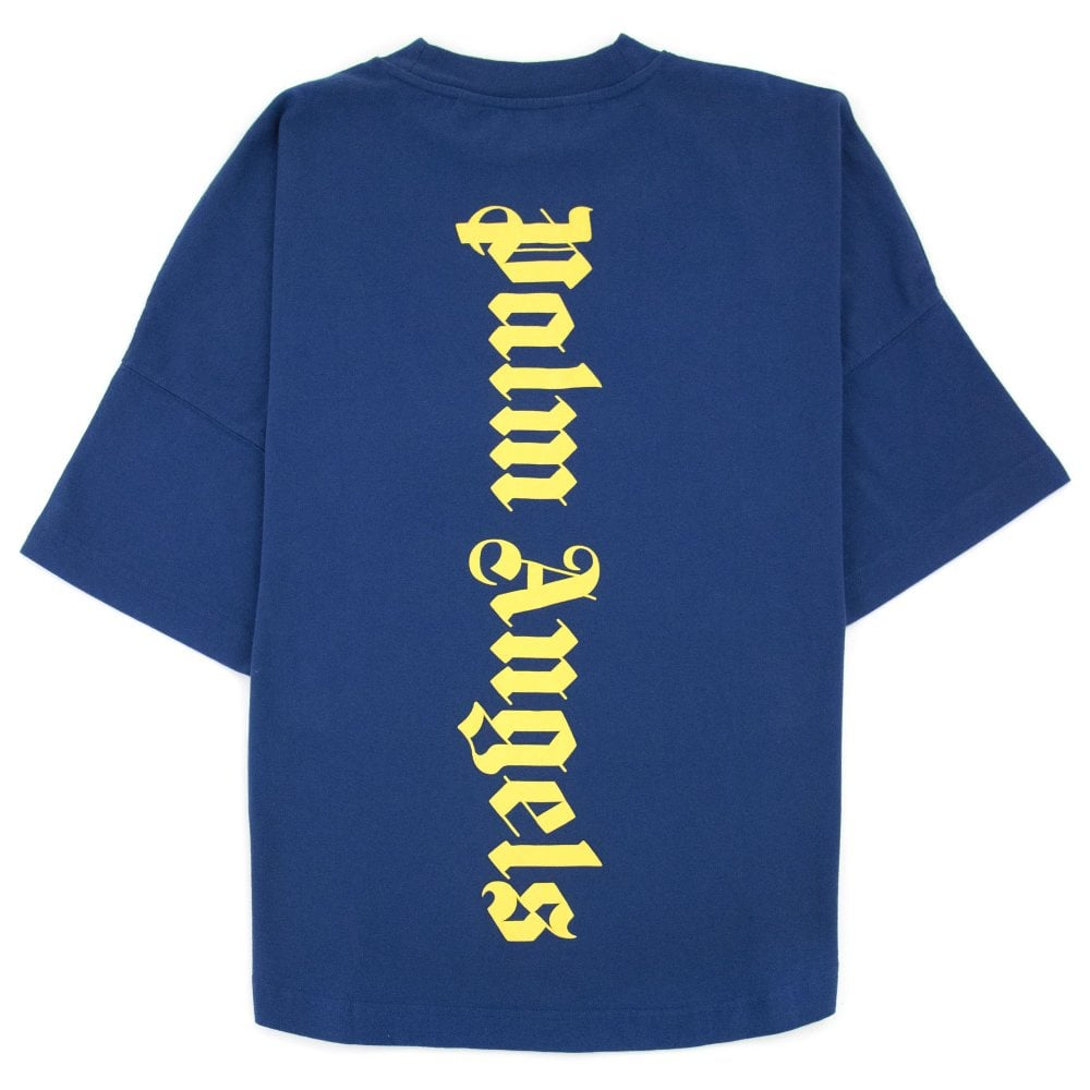 【正規品】Palm Angels NS LOGO OVER T-shirt Palm Angels PA NS Logo Over T-Shirt Blue/Yellow – Premier Hype