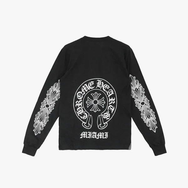 Chrome Hearts Miami Exclusive Horseshoe Logo Long Sleeve T-shirt