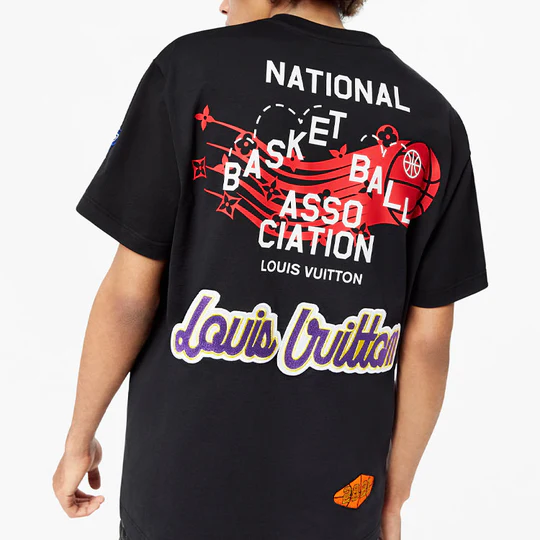 Louis Vuitton × NBA Crossover Round Neck Printing Short Sleeve Black