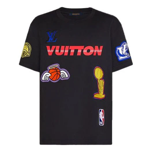 Louis Vuitton × NBA Crossover Round Neck Printing Short Sleeve Black