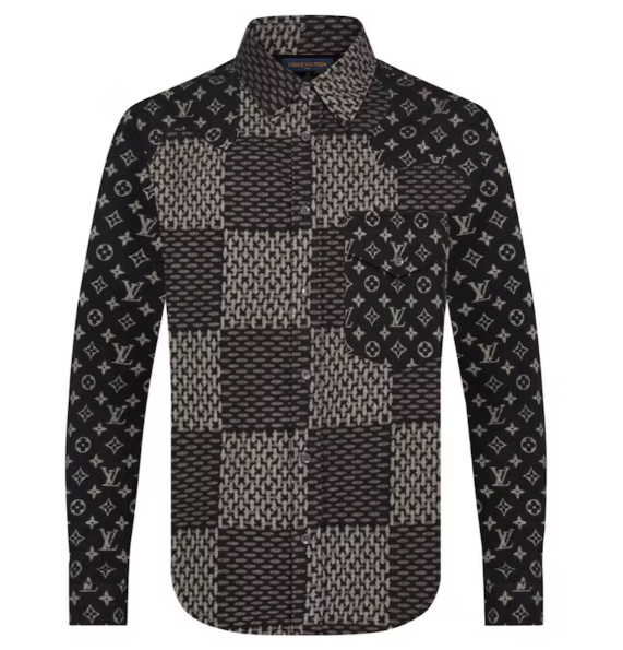 Louis Vuitton x Nigo MNGM Waves Giant Damier Flannel Shirt Charbon