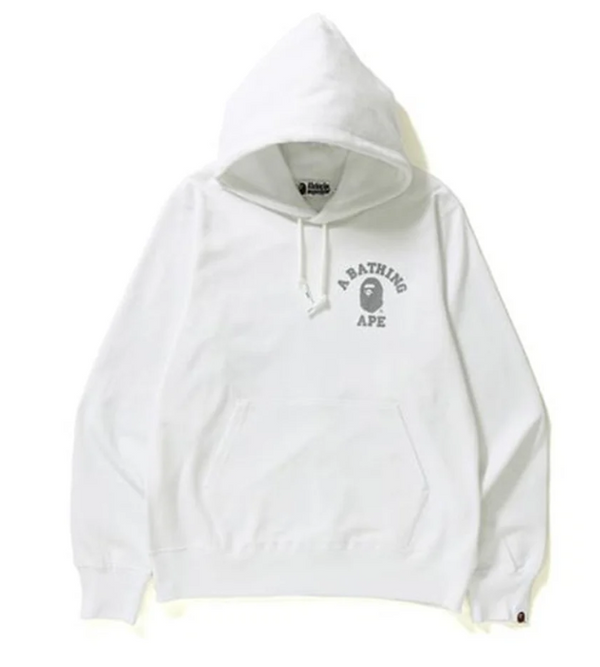 BAPE College Pullover Hoodie White
