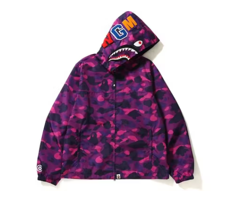 BAPE Color Camo Shark Hoodie Jacket Jacket Purple
