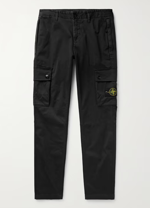 Stone Island Slim-Fit Tapered Logo-Appliquéd Cotton-Blend Cargo Trousers