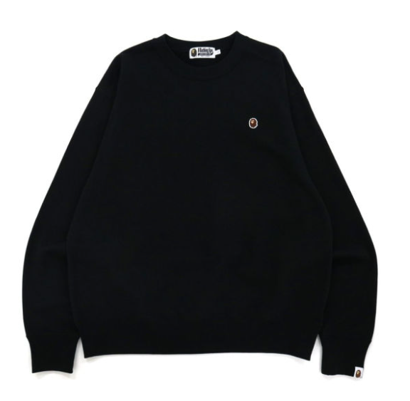 BAPE Ape Head One Point Relaxed Fit Crew Neck Sweatshirt