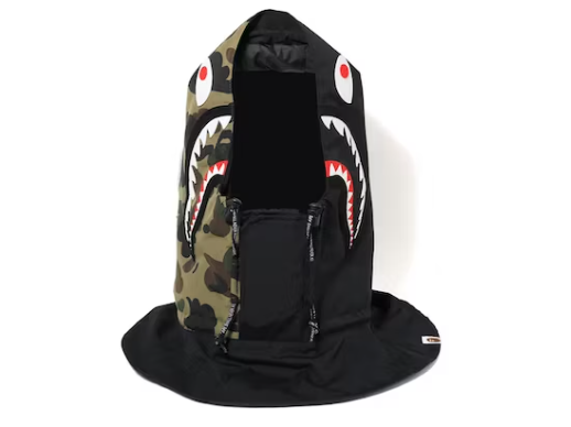 BAPE 1st Camo Shark Hoodie Mask Green/Black