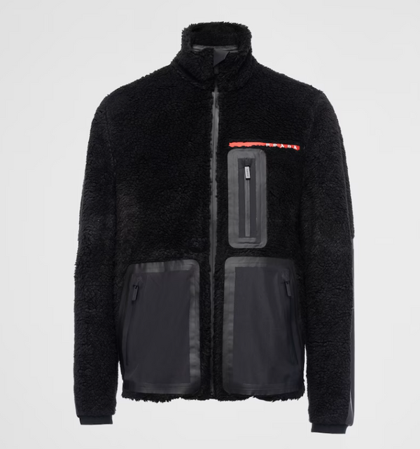 Prada Recycled Fleece Technical Jacket Black