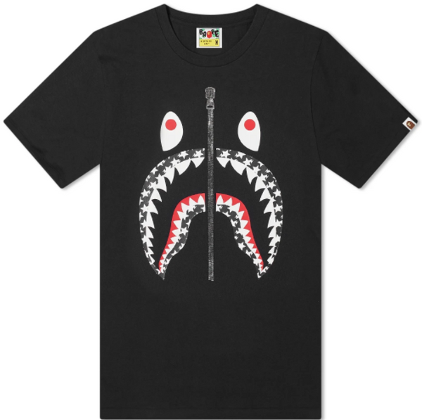 BAPE STA Pattern Shark Tee Black