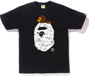 BAPE Space Camo Milo On Big Ape Tee Black