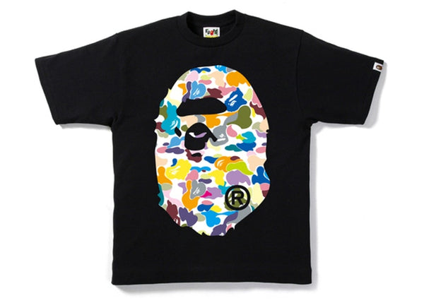 BAPE Multi Camo Big Ape Head Tee - Black