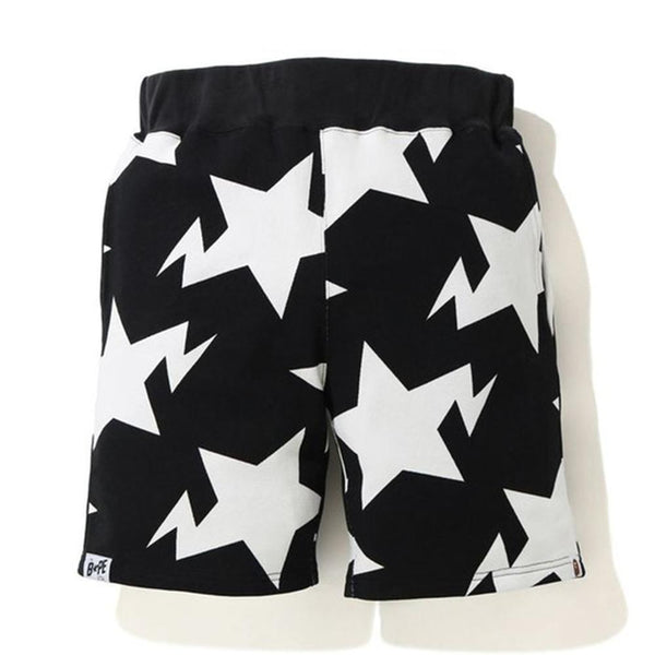 Bape STA Pattern Sweat Shorts Black/White
