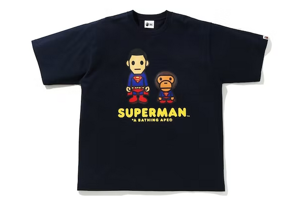BAPE x DC Baby Milo Superman Relaxed Fit Tee Navy