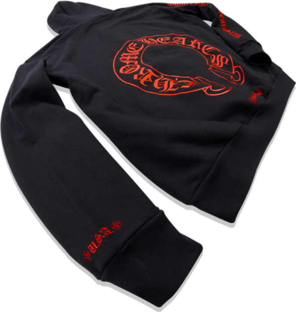 Chrome Hearts Web Exclusive Horse Shoe Hoodie Black/Red Chrome Hearts Web Exclusive Horse Shoe Hoodie Black/Red