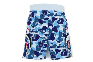 BAPE Big ABC Camo Side Shark Sweat Shorts Blue