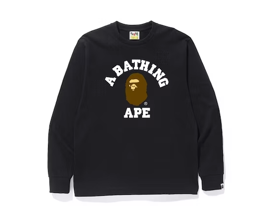 BAPE College L/S Tee Black