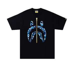 BAPE ABC Camo Shark Tee Black/Blue (SS22)