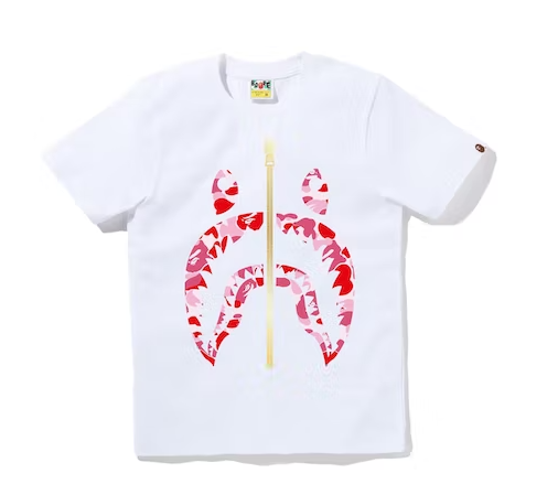 Bape shark tee gold zip sales
