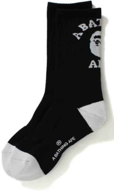 BAPE College Socks Black/White