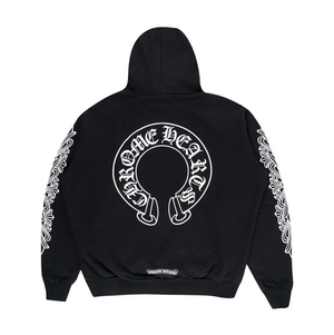 Chrome Hearts Horseshoe Floral Pullover Hoodie Black